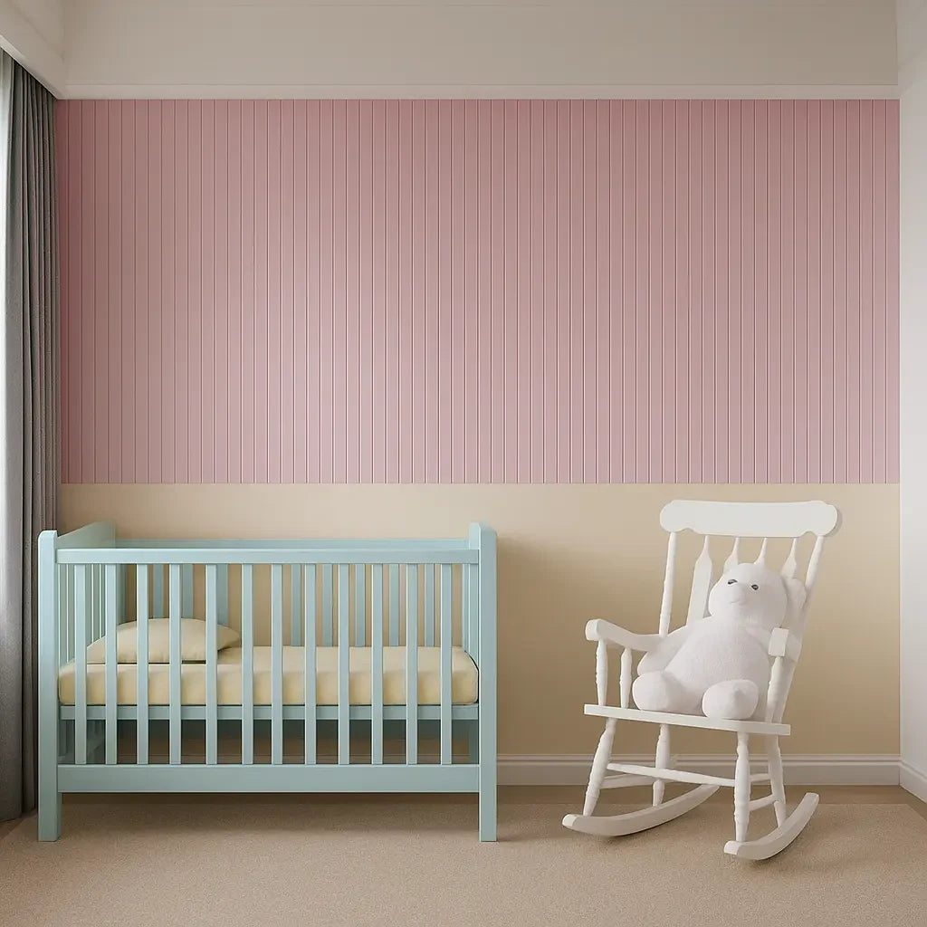 Inspira Kids rózsaszín falpanel MDF felülettel, gyerekszobai falon.