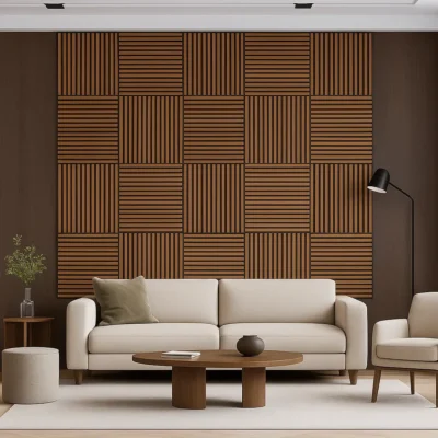 Akusztikus falpanel 60x60 cm teak inspirabutor.hu