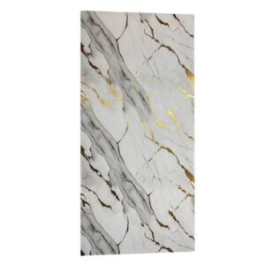 Teljes táblás, arany erezetű fehér márvány mintás vízálló PVC falpanel termékfotó