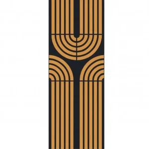 Teak fa mintázatú dizájn akusztikus falpanel fekete filc hátlapon