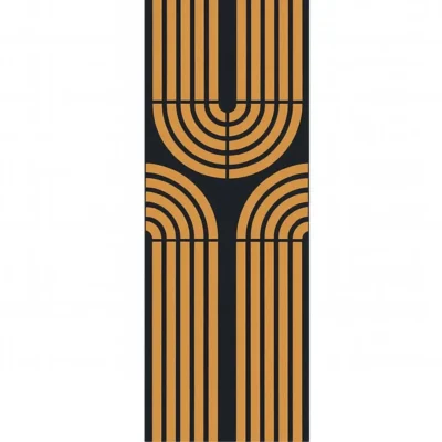 Teak fa mintázatú dizájn akusztikus falpanel fekete filc hátlapon