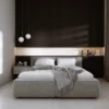 Fekete bordázott Inspira Lux falpanel hálószobai ágyvég dekorációként
