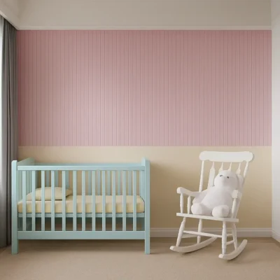 Inspira Kids rózsaszín falpanel MDF felülettel, gyerekszobai falon.