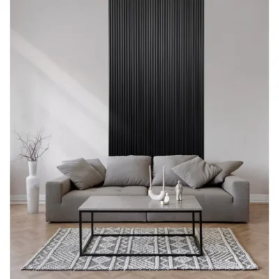 Mélyfekete Inspira Lux dizájn falpanel nappali fal dekorációként