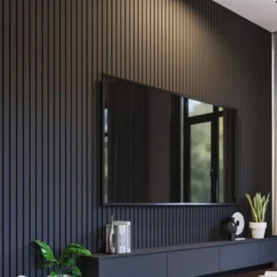 Fekete színű Inspira MDF falpanel dekoratív falburkolat 280 cm magasságban