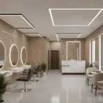 Barna márvány mintás nagyméretű PVC falpanel szépségszalon dekorációként Inspira Bútor