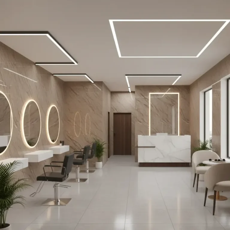 Barna márvány mintás nagyméretű PVC falpanel szépségszalon dekorációként Inspira Bútor