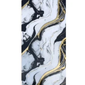 Aranyhullám mintás PVC falpanel fehér és arany színben