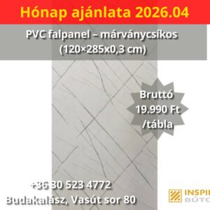 PVC falpanel - márványcsíkos fehér (120x285 cm)